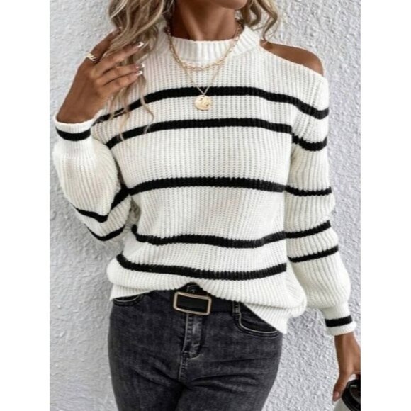 Beautiful Casual Pullovers Drop Shoulder Cut Out - Picture 4 of 7